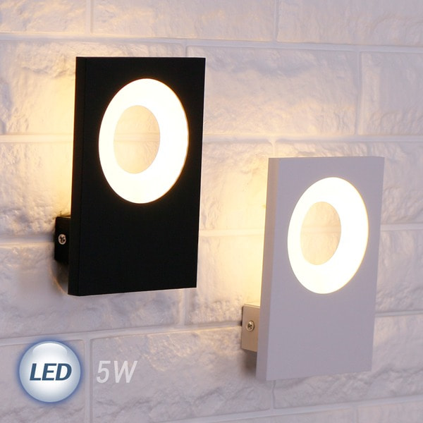 LED 루미 직사각 벽1등 5W (블랙/화이트)